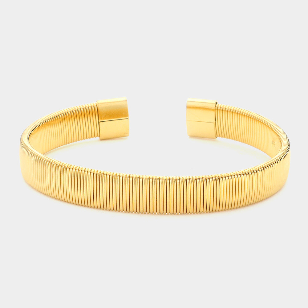 Ribbed Cuff Bracelet-230 Jewelry-NYW-Coastal Bloom Boutique, find the trendiest versions of the popular styles and looks Located in Indialantic, FL