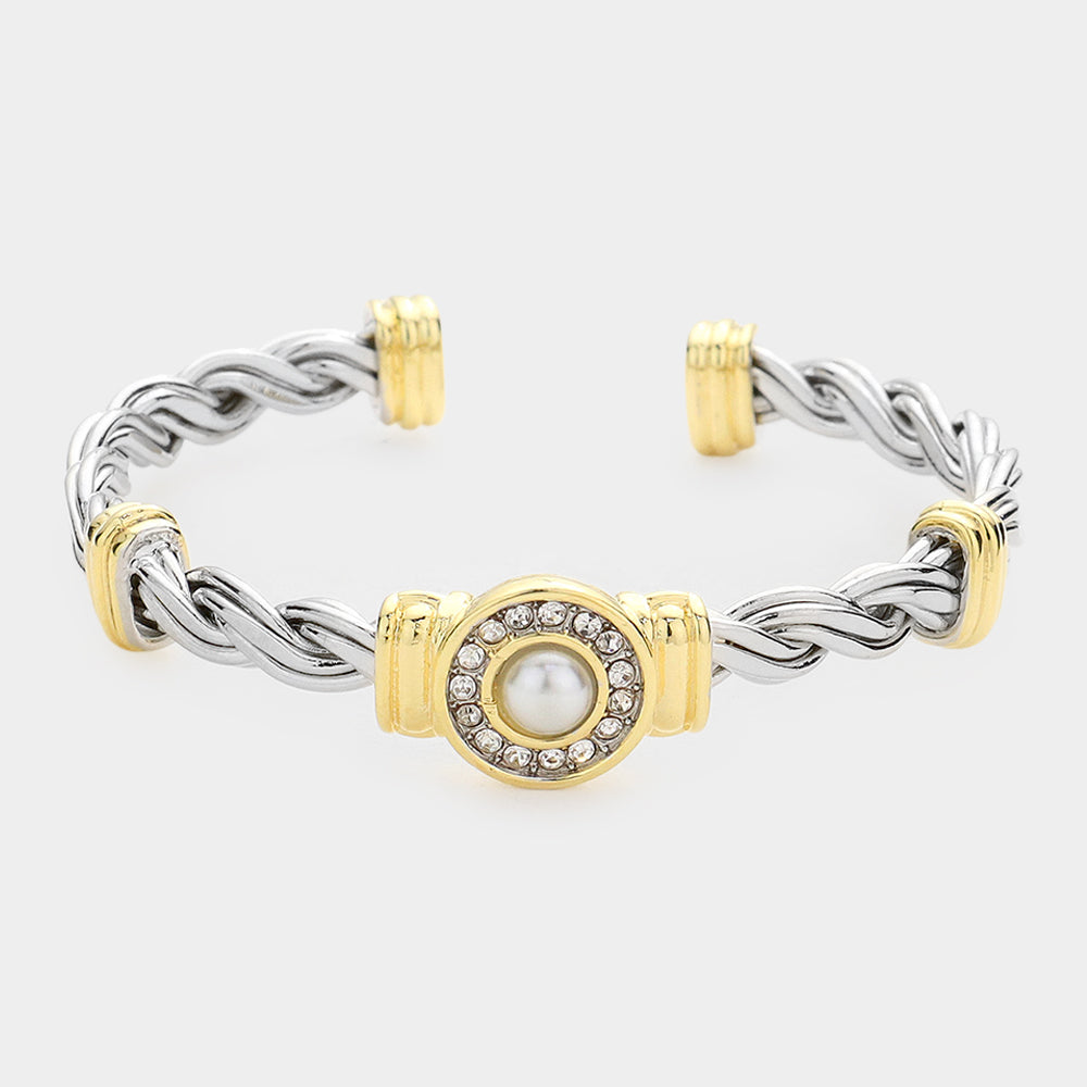 Midnight Orbit Cuff Bracelet -  Cream