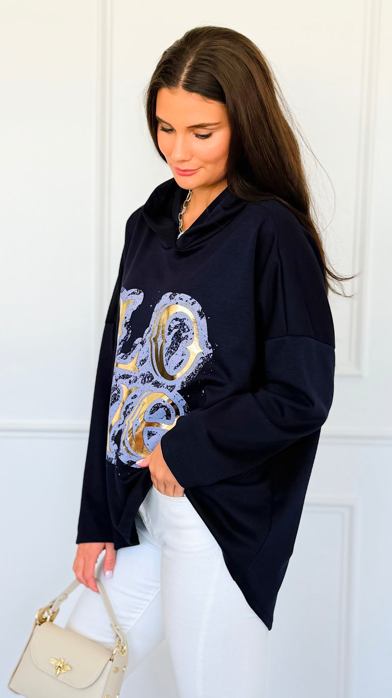 Love Is In The Air Italian Hoodie Top-110 Long Sleeve Tops-Italianissimo-Coastal Bloom Boutique, find the trendiest versions of the popular styles and looks Located in Indialantic, FL