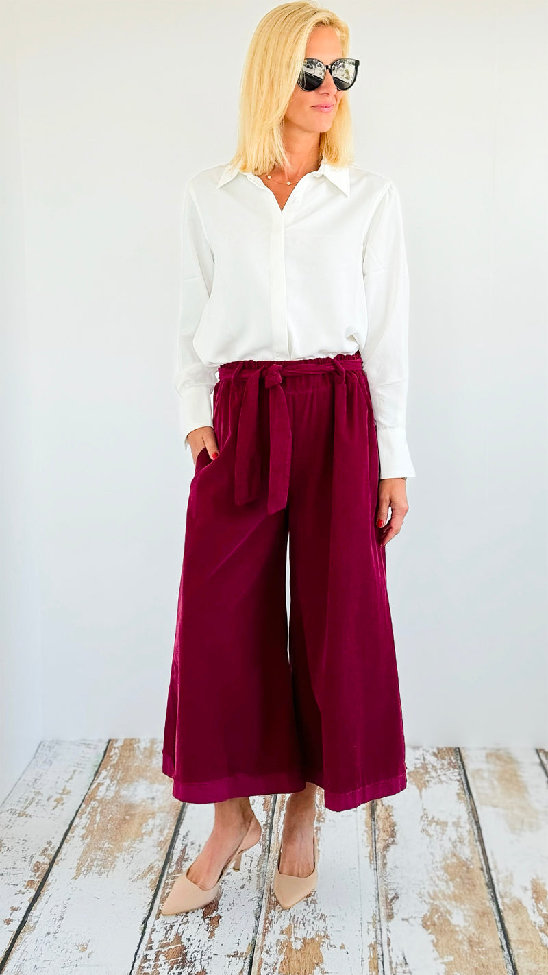 Happy Fall Italian Palazzos- Burgundy-100 Pants-Italianissimo-Coastal Bloom Boutique, find the trendiest versions of the popular styles and looks Located in Indialantic, FL