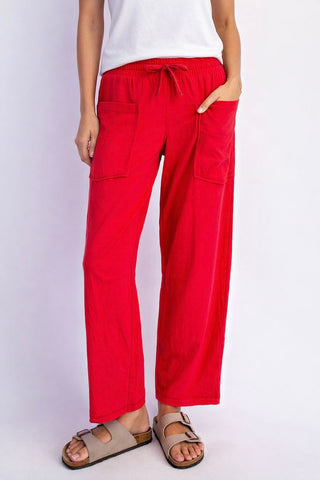 Where Comfort Meets Quiet Ease Pants - Red