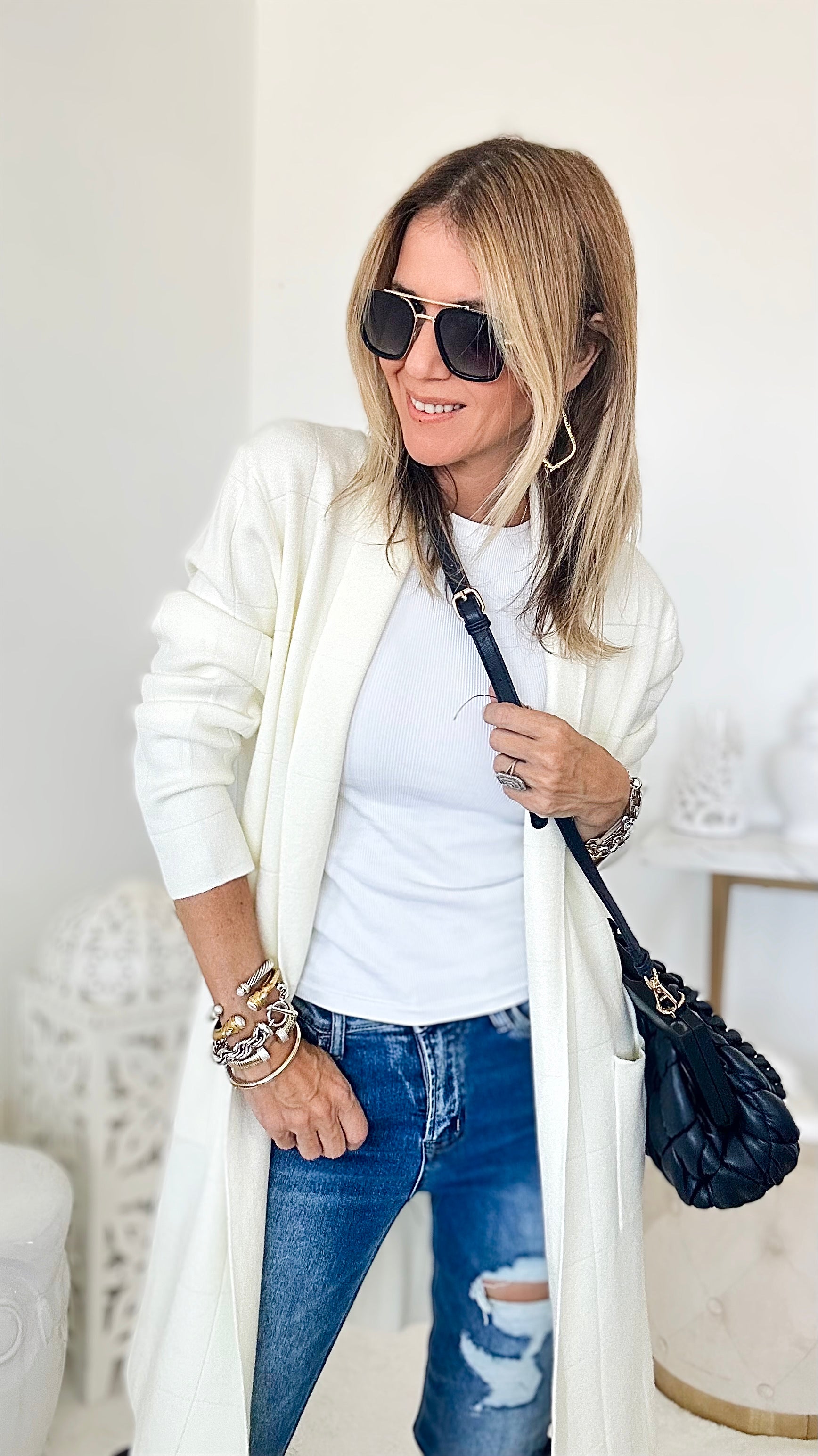 Block Party Italian Cardigan - Ivory-150 Cardigans/Layers-Germany-Coastal Bloom Boutique, find the trendiest versions of the popular styles and looks Located in Indialantic, FL