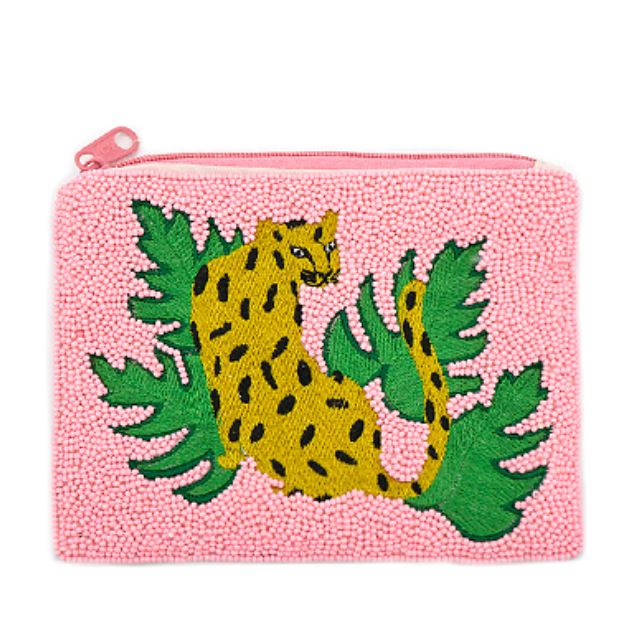Fierce Leaf Beaded Coin Pouch-240 Bags-Golden Stella-Coastal Bloom Boutique, find the trendiest versions of the popular styles and looks Located in Indialantic, FL