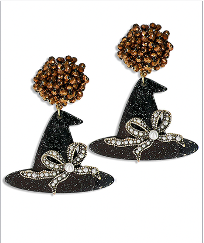 Beaded Pompom & Hat Earrings-230 Jewelry-Golden Stella-Coastal Bloom Boutique, find the trendiest versions of the popular styles and looks Located in Indialantic, FL