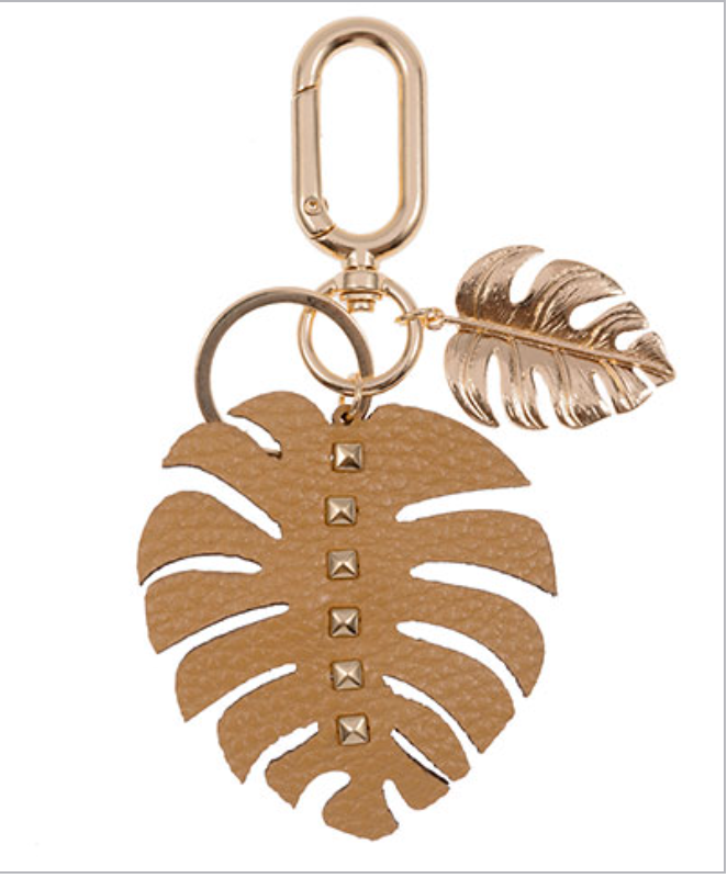 Monstera Key Chain-260 Other Accessories-Golden Stella-Coastal Bloom Boutique, find the trendiest versions of the popular styles and looks Located in Indialantic, FL