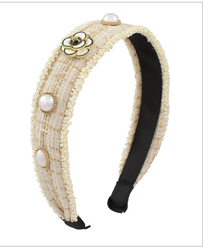 Pearl & Flower Head Band-260 Other Accessories-Golden Stella-Coastal Bloom Boutique, find the trendiest versions of the popular styles and looks Located in Indialantic, FL
