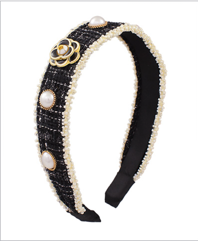 Pearl & Flower Head Band-260 Other Accessories-Golden Stella-Coastal Bloom Boutique, find the trendiest versions of the popular styles and looks Located in Indialantic, FL