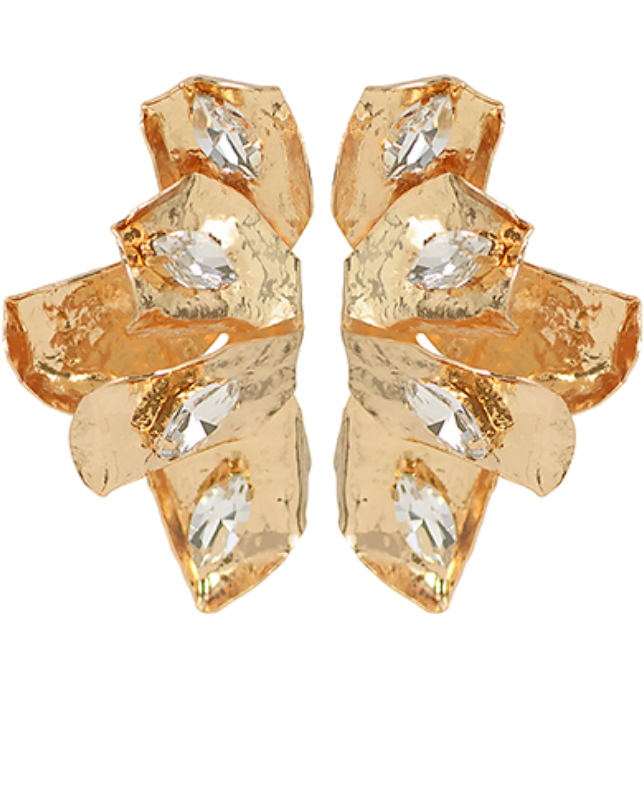 Sculpted CZ Earrings-230 Jewelry-GS JEWELRY/NYC-Coastal Bloom Boutique, find the trendiest versions of the popular styles and looks Located in Indialantic, FL