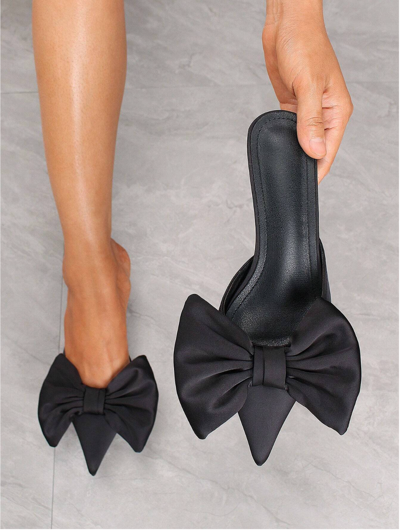 Pre Auth - Black Bow Mules-250 Shoes-Darling-Coastal Bloom Boutique, find the trendiest versions of the popular styles and looks Located in Indialantic, FL