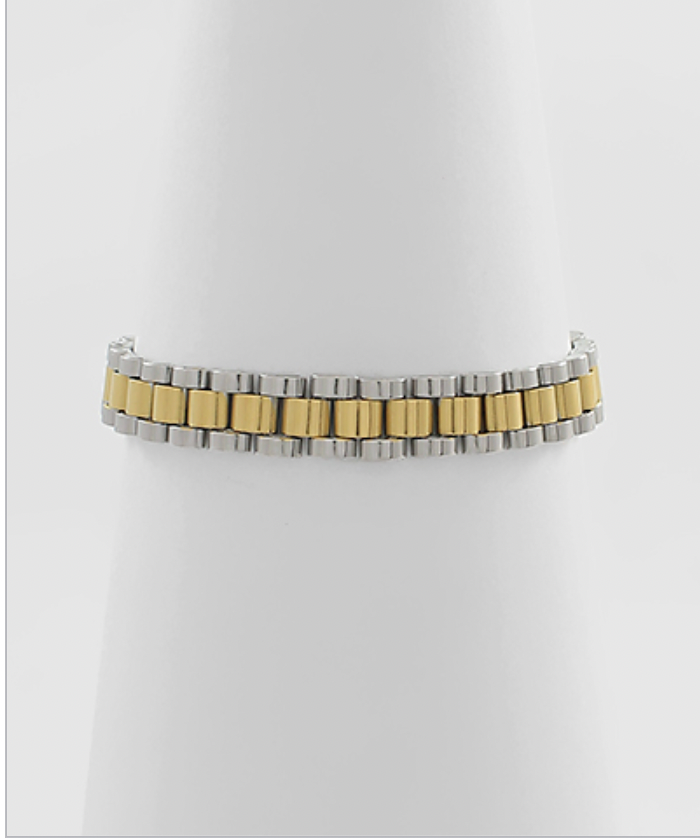 Metal Watch Band Steel Bracelet-230 Jewelry-Golden Stella-Coastal Bloom Boutique, find the trendiest versions of the popular styles and looks Located in Indialantic, FL