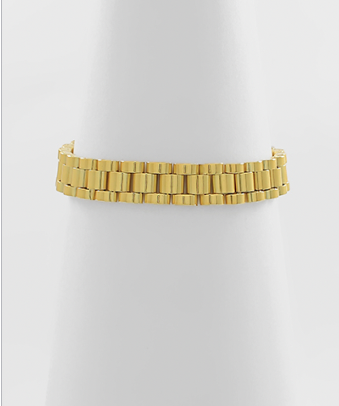 Watch Band Bracelet - Gold-230 Jewelry-GS JEWELRY-Coastal Bloom Boutique, find the trendiest versions of the popular styles and looks Located in Indialantic, FL