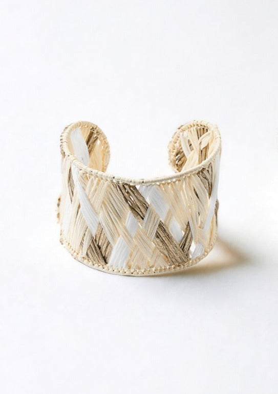 Raffia Zigzag Pattern Bracelet Cuff-230 Jewelry-GS JEWELRY-Coastal Bloom Boutique, find the trendiest versions of the popular styles and looks Located in Indialantic, FL