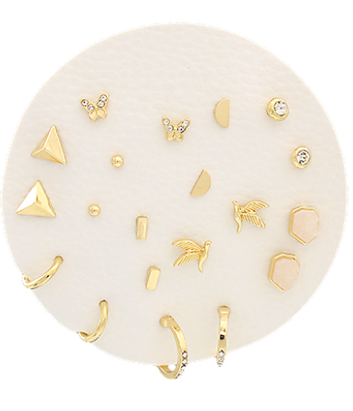 Golden Wings Earring Set-230 Jewelry-GS JEWELRY-Coastal Bloom Boutique, find the trendiest versions of the popular styles and looks Located in Indialantic, FL