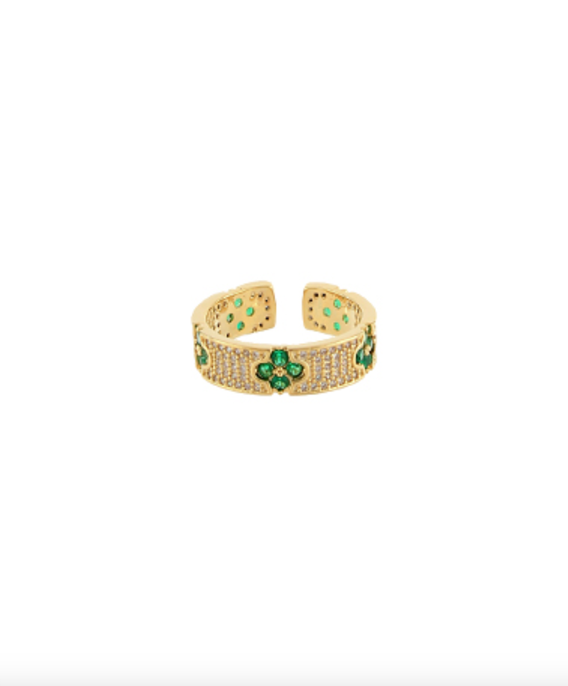 Fortune Glow Micropave Cuff Ring-230 Jewelry-GS JEWELRY-Coastal Bloom Boutique, find the trendiest versions of the popular styles and looks Located in Indialantic, FL