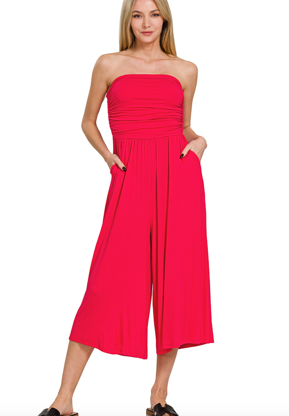 Ruby Strapless Tie Front Jumpsuit Ruby Strapless Tie Front Jumpsuit