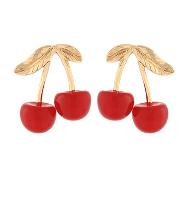 Cherry Earrings-230 Jewelry-GS JEWELRY-Coastal Bloom Boutique, find the trendiest versions of the popular styles and looks Located in Indialantic, FL