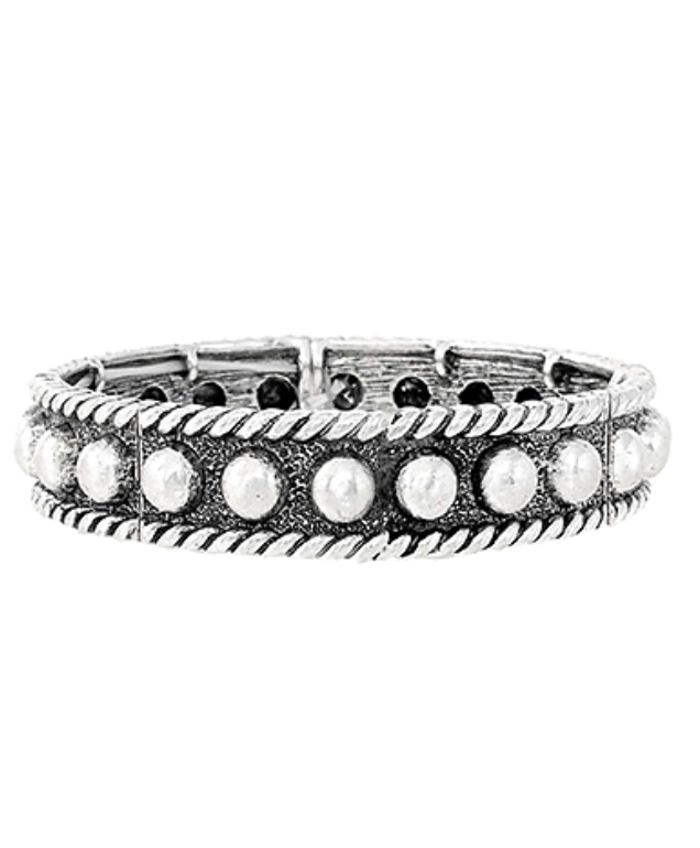 Antique Dome Station Bangle Bracelet-230 Jewelry-GS JEWELRY-Coastal Bloom Boutique, find the trendiest versions of the popular styles and looks Located in Indialantic, FL