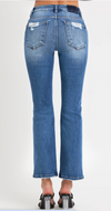 Destructed Edge Straight Leg Ankle Jean-100 Pants-Risen-Coastal Bloom Boutique, find the trendiest versions of the popular styles and looks Located in Indialantic, FL