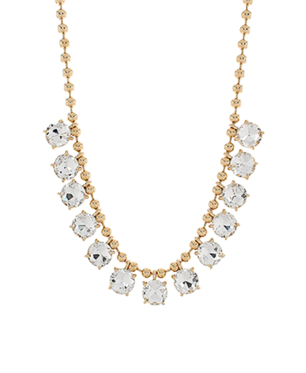 Sparkle Rounds Necklace - Clear/Gold-230 Jewelry-GS JEWELRY-Coastal Bloom Boutique, find the trendiest versions of the popular styles and looks Located in Indialantic, FL