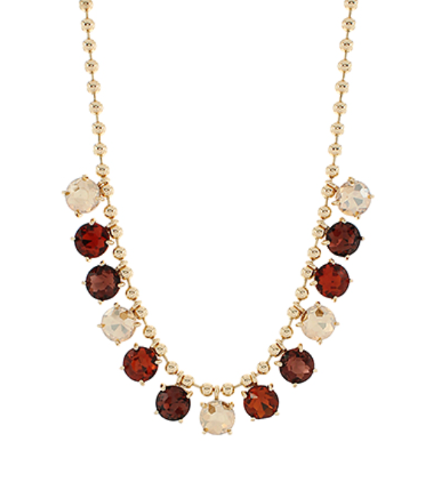 Sparkle Rounds Necklace -Brown /Gold-230 Jewelry-GS JEWELRY-Coastal Bloom Boutique, find the trendiest versions of the popular styles and looks Located in Indialantic, FL