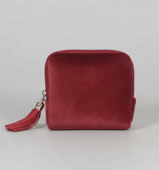 Velvet Mini Jewelry Pouch - Red