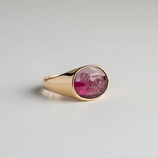 Pink Lion Statement Ring