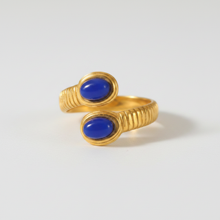 Stainless Steel Vulgari Wrap Ring - Sapphire