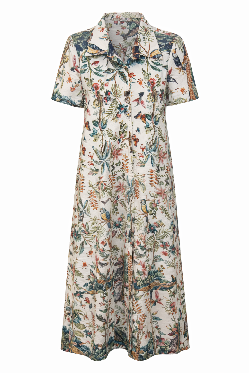 Flora & Fauna Button Down Italian Dress