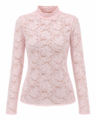 Floral Lace Mock Neck Top