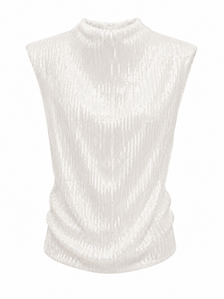 Sequin Mock Neck Top