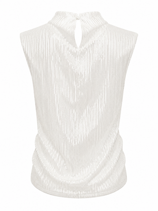 Sequin Mock Neck Top