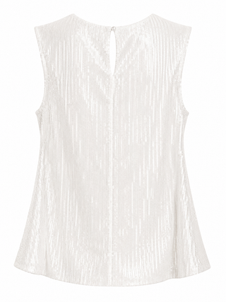 Sequin Swing Top - White