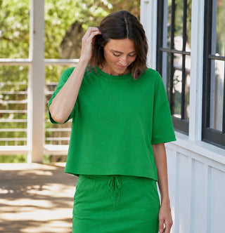 Weekend French Terry Italian Top - Kelly Green