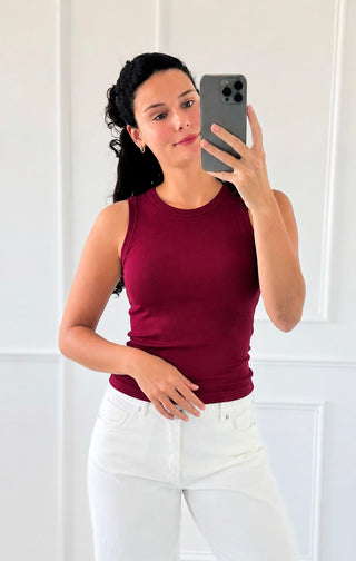 Essential Seamless Tank Top - Cabernet