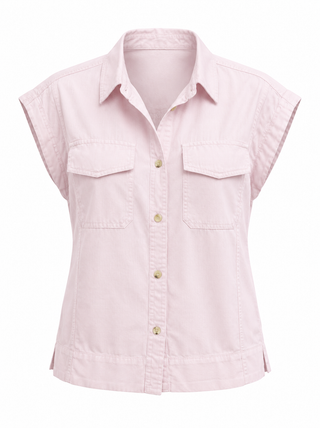 Utility Pocket Sleeveless Top - Light Pink