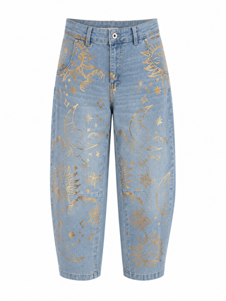Celestial Charm Barrel Jeans
