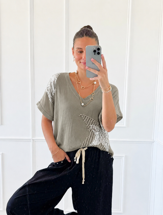 Written in the Stars Italian Top- Taupe
