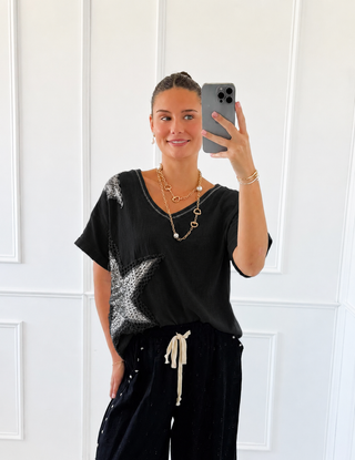 Written in the Stars Italian Top- Black