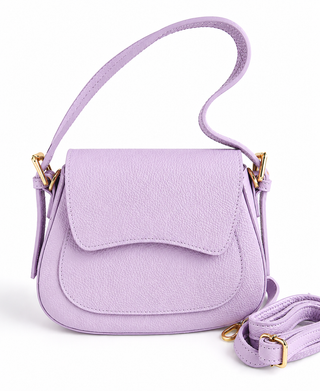 City Stroll Italian Leather Handbag- Lilac