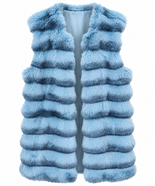 Winter Frost Faux Fur Vest - Blue