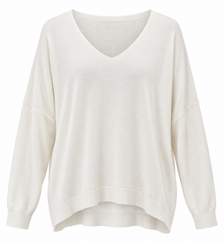 Gentle Muse V-Neck Dolman Italian Knit - Off White