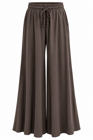 Relaxed Flare-Leg Italian Pant - Brown