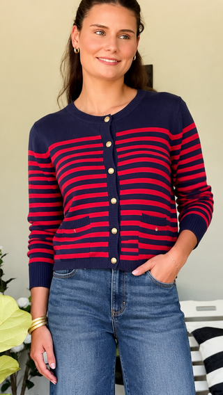 The Mariner Gold Button Cardigan