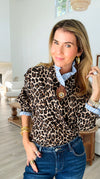Rebel Ruffled Leopard & Stripe Italian Shirt-110 Long Sleeve Tops-TATTOO Z-Coastal Bloom Boutique, find the trendiest versions of the popular styles and looks Located in Indialantic, FL