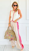 Patch Perfect Italian Tote Bag- Khaki-240 Bags-DEDA SRL-Coastal Bloom Boutique, find the trendiest versions of the popular styles and looks Located in Indialantic, FL