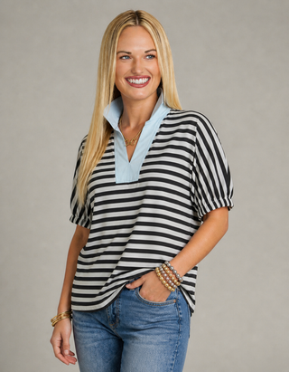 Fresh Take on Classic Stripes Top - Black/White