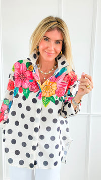 Blossom & Dots Italian Button Top