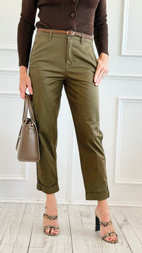 Chino Breeze Trousers - Olive-170 Bottoms-Active Basic-Coastal Bloom Boutique, find the trendiest versions of the popular styles and looks Located in Indialantic, FL