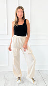 Born to Roam High Waisted Cargo Pant - Ecru-200 Dresses/Jumpsuits/Rompers-White Birch-Coastal Bloom Boutique, find the trendiest versions of the popular styles and looks Located in Indialantic, FL