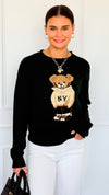 City Explorer Bear Sweater - Green-140 Sweaters-Gilli-Coastal Bloom Boutique, find the trendiest versions of the popular styles and looks Located in Indialantic, FL